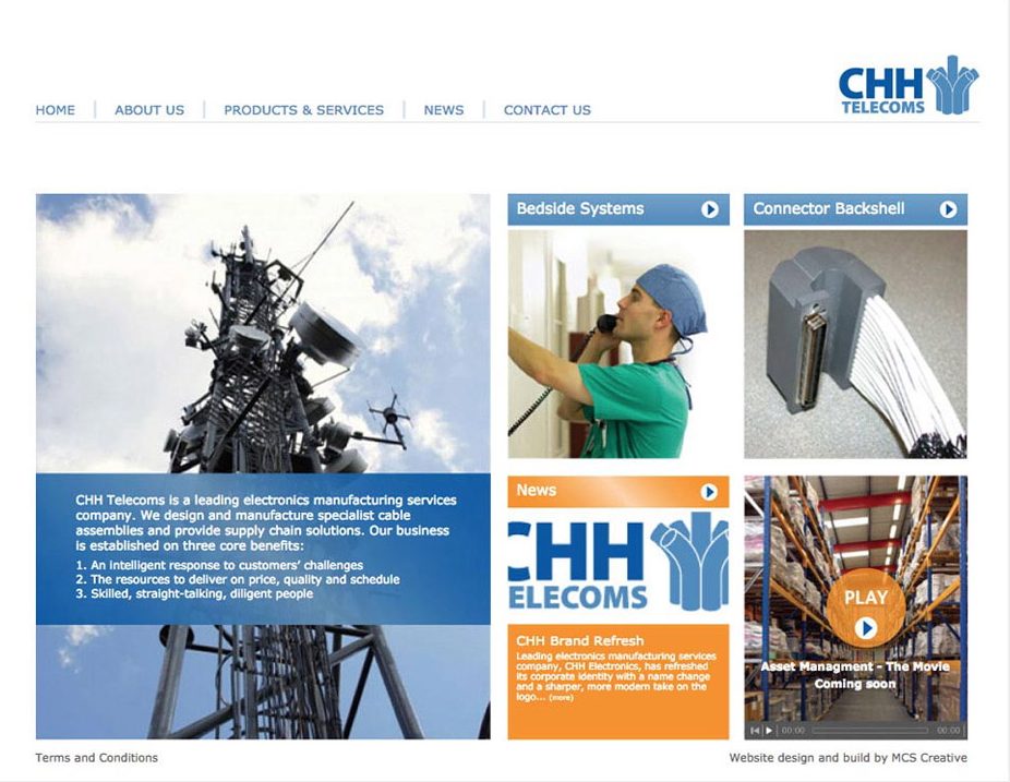 CHH Telecoms website development